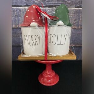Rae Dunn Merry & Jolly Gnome Canister Set
